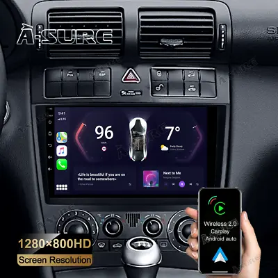 Wireless Carplay For Mercedes Benz C-Class W203 Android 12 Car Stereo Radio 32GB • $152.91