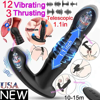 Male Prostate Massager Vibrator Thrusting Anal Butt Plug Dildo Sex Toys For Men • $22.69
