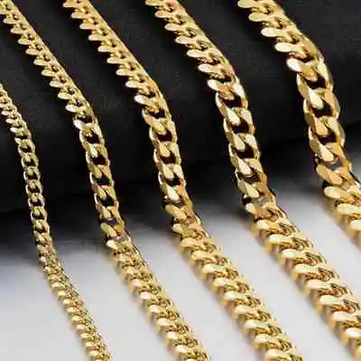 Stainless Steel Cuban Chain Necklace Silver Plated Choker Mens 3/5/7/9/11mm • $8.14