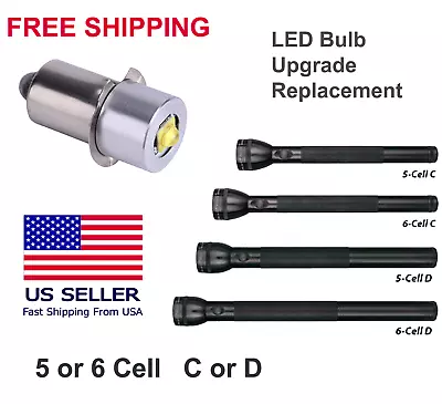 Maglite Flashlight 5 Or 6 Cell C Or D 7.5V - 9V LED Replacement Upgrade Bulb NEW • $10.99