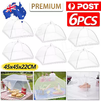 $16.95 • Buy 6x BBQ Collapsible Food Cover Mesh Pop Up Net Fly Wasp Kitchen Food Cover Lid AU