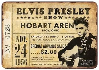 Elvis Presley Concert Ticket Poster Reprint 13  X 19  Concert Poster • $19.95