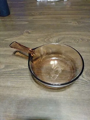 Corning Ware Vision Cookware 0.5L Amber Pot W Handle No Lid • $9
