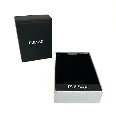 Pulsar Men's Watch Empty Box Vintage Gift Presentation Storage Case Black Silver • $16.95