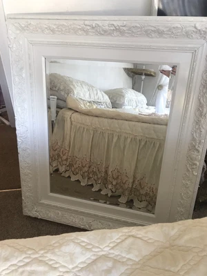 £50 • Buy Large White Mirror Ornate Gloss Finish Baroque Rococo French Style Shabby Chic