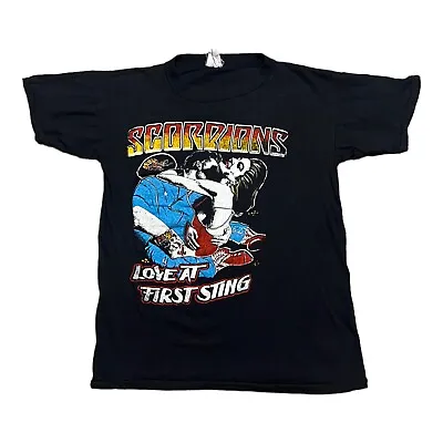 Vintage 1984 Scorpions Love At First Sting Parking Lot Bootleg T Shirt L Metal • $99.99