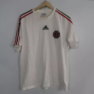 AC Milan Academy Mens T-Shirt Size L White Adidas Football Short Sleeve Tee • £8.74