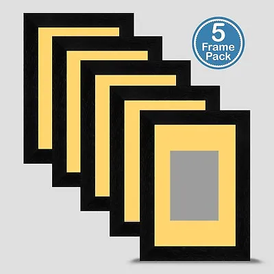 Black Photo Frame 6x4 X5 MULTI PACK Incl Primrose Mount 3.5x2.5 ACEO Art Print • £29.95