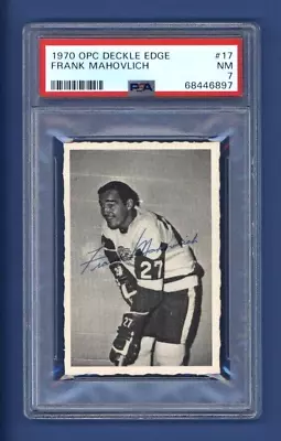 1970-71 OPC Deckle Edge #17 FRANK MAHOVLICH PSA 7 NM Red Wings *HALL OF FAMER* • $74.02