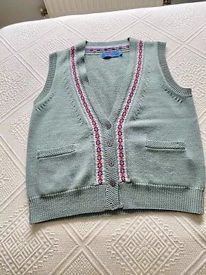 Cath Kidston Sleeveless Cardigan/waistcoat 100% Merino Wool Size 12 Vintage • £25