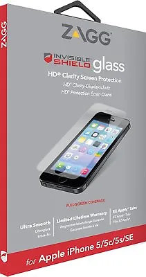 Zagg IPhone SE / 5 / 5S / 5C Invisible Shield Tempered Glass Screen Protector  • £4.90