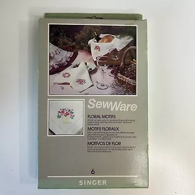 Singer SewWare #6 Cartridge 6268 Embroidery Software Floral Motifs Design 1984 • $19.99