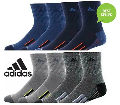 $39.95 • Buy Adidas Mens Performance Climate High Quarter Compression Socks 4/8/12 Pair