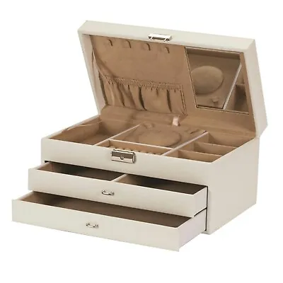 Mele & Co  Cream Camille Bonded Leather Jewellery Box MC773 • £89.95