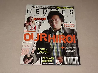 HEROES OFFICIAL MAGAZINE #2 Issue Two MASI OKA * Zachary Quinto * Adrian Pasdar • $7.19