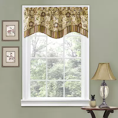 $9.41 • Buy WAVERLY Navarra Floral Pattern Scalloped Window Valance Curtains, 52  X 16 , ...