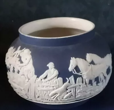 Adams ~ Tunstall England ~ Jasperware ~ Horse & Hounds Hunting Scene ~ Bowl Vase • £8.90