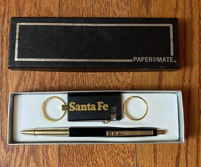 New NOS Vintage Paper Mate Double Heart Santa Fe Railroad Train Pen & Keychain  • $13.99