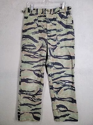 VTG US Army Pants Mens M Green Tiger Stripe Camo Fatigue Vietnam Combat 70s • $49.99