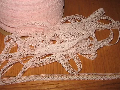 Lot Of 20 Yards Of 3/8  Wide Pink Vintage Lace Soft Delicate Crafts Doll Clothes • $7.99