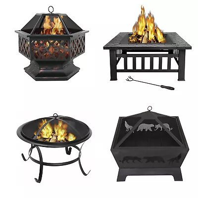  22 24 26 32  Fire Pit Outdoor Patio Garden Backyard Stove Firepit W/ Cover • $39.58