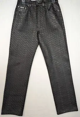 Vintage Moschino Jeans Men's Black Tire Textured Pants Size 30 Made In Italy • $149.99