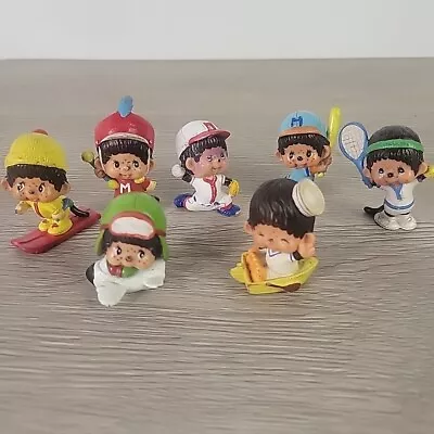 Vintage 1979 Monchhichi  Sekiguchi PVC Mini Figures Lot Of 7 Cake Toppers Toys • $21.99