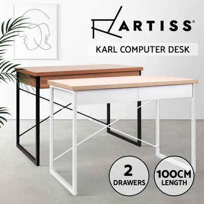 $116.35 • Buy Artiss Office Desk Computer Study Desks Metal Table Home Laptop With Drawers
