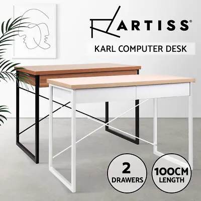 $118.95 • Buy Artiss Office Desk Computer Study Desks Metal Table Home Laptop With Drawers