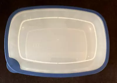 Rubbermaid Storage Container 1.1 Gal Clear W/Blue Trim Lid - VINTAGE • $17.88