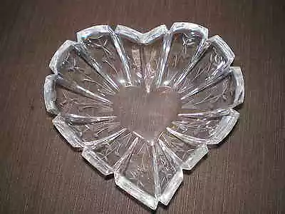 Vintage Mikasa Etched Crystal Heart Dish Made In Yugoslavia Great Valentine Gift • $17.99