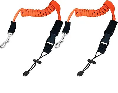 2pcs Kayak Paddle Leash - Safety Elastic Paddle Rope Kuou (Orange Yellow) • £9.27