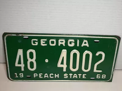 Vintage 1968 Georgia License Plate • $45