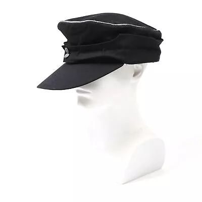 WW2 58CM German M43 Officer Mountain Hat Summer Panzer Cotton Cap Black • $13.29