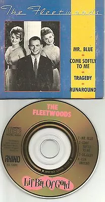 THE FLEETWOODS Lil Bit Of 4TRX LIMITED 1988 MINI 3 INCH CD Single GOLD DISC CD3 • $24.99