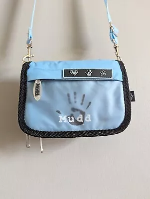 Vintage 90s Y2K Mudd Blue Crossbody Bag Makeup Organizer Wallet Pockets • $35