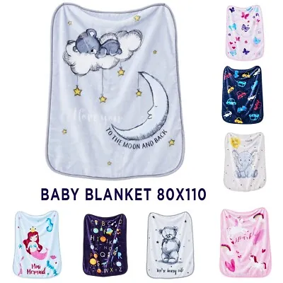 Newborn Baby Blanket Boys Girls Super Soft Toddler Fleece Throw Cot Bed Blankets • £9.95