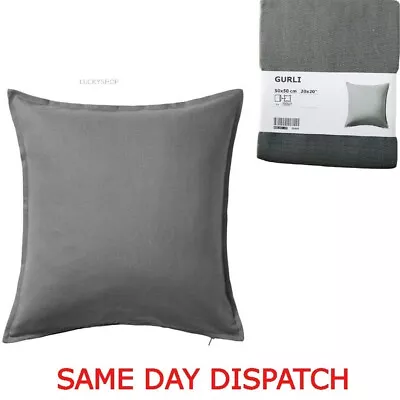 Ikea Grey Gurli Cushion Cover 50cm X 50cm 100% Cotton UK FREE Fast Delivery • £5.50