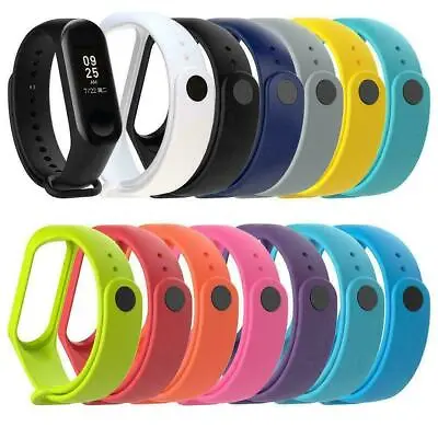 For Xiaomi Mi Band 3 4 Silicone Rubber Strap Band Watch Replacement • £4.94