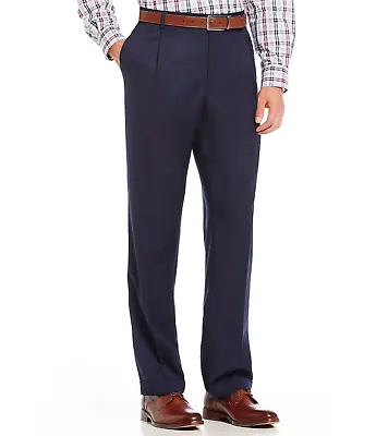 Roundtree & Yorke Mens New Travel Smart Easy Care Pants 48 48x34 Navy Blue NWT • $32.99