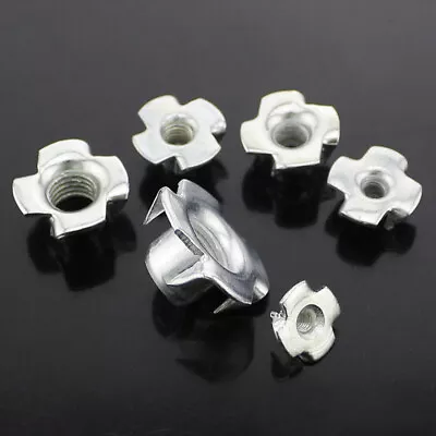 £1.19 • Buy T Nuts Four Pronged Tee Nuts M3 M4 M5 M6 M8 M10 Zinc Plated Blind Nut 4-Claw Nut