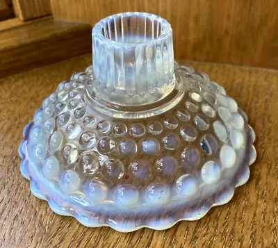 White Opalescent Hobnail Moonstone Taper Candle Holder Candlestick • $5.75