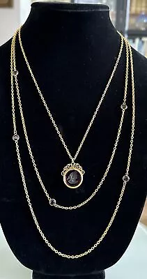 Vintage Goldette Intaglio Necklace  • $34.99