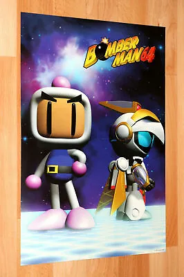 1997 Bomberman Bomber Man 64 / DISNEY'S HERCULES Nintendo N64 Vintage Poster  • $62.89