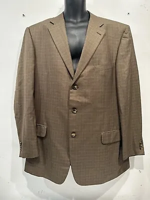 Ermenegildo Zegna Suit Jacket Mens 56R Beige Brown Wool Silk 3 Button Italy • $30