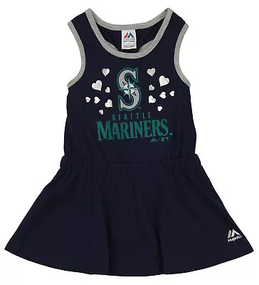 Majestic MLB Girls Toddler Seattle Mariners Criss Cross Tank Dress Blue • $19.99