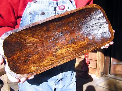 Hand Carved Wood Dough Bowl Treenware Bread TRENCHER 2893 • $87.99