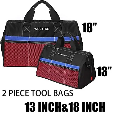 WORKPRO Tool Bag 13''& 18'' Tool Storage Bag Zip-Top Wide Mouth Tool Tote Bag • $25.49