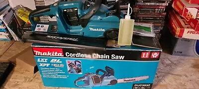 Makita Twin 18v Brushless Cordless Chainsaw Body Only. DUC355Z Log Cutting . • £101