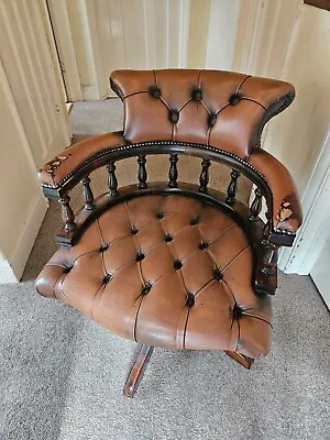 Leather Chesterfield Captains Chair • £79.99